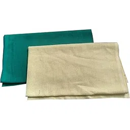 Aro Art Matty Fabric-for Embroidery-Cross Stitch-(Turquoise green-Light Yellow) Color Each Color 2mtr-image-10