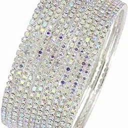 zulka Premium Metal Zircon Diamond Studded Bangles Set for Women & Girls | Stylish Chudi Set | Pack of 12-picture-49