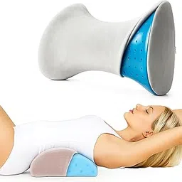 ORTHICO Back Support Pillow for Bed - Soft Gel Memory Foam Premium Orthopedic Lumbar Pillow for Back Pain Relief and Posture Improvement - Ideal for Pregnancy, Seniors, Travel - Grey image 1