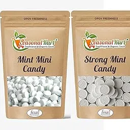 SEASONALKART Combo Of Strong Mint Candy&Mint Mini Candy|100 Grams Each| Total 200 Grams| Mint Flavour Khatti Meethi&Chatpati Edible White Mini Mint Goli For Kids-picture-36