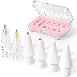 JOOSKO Upgraded Replacement Tips for Apple Pencil Pro/USB-C/2nd Gen/1st Gen Tips(with Storage case,wear-Resistant Mix Metal Tips for iPad Pencil Accessories(6 Pack，Pink)-image-96