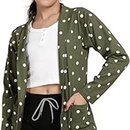 kryptic Womens Shrug Cotton Printed Open Front Regular Fit Winter Shrug Overcoat with Pocket for Layering-picture-38