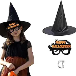 YUPPIN Halloween witch hat and novelty glass with vampire teeth-image-16