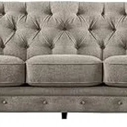 PREMIUM CART Mid-Century Chenille Tufted 3 Seater Sofa with Scroll Arms, Beige, for Living Room, Bedroom (3 Seater Sofa)-picture-23