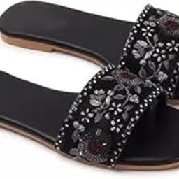 Priyansh Fashion Embroidered Slip On Ethnic Flats Sandals comfotable & stylish Sandals Casual Summer Beach Flats Sandal For Women & girls-image-78