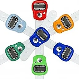 Digital LCD Electronic Finger Ring Tally Counter, Multi-Color Manual Clicker for Counting, Knitting Row Counter-image-0