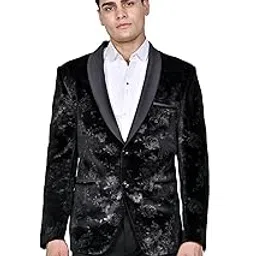 A.P. Designers Luxury Floral Jacquard Tuxedo Blazer | Black with White Pattern | Satin Shawl Lapel | Premium Formal Party Collection-image-20