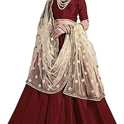 fusionic Simple But Stylish Maroon Art Silk Base Lehenga Choli For Women-picture-50