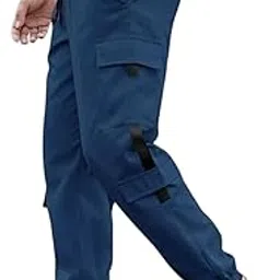 gibbonte Men’s Solid Pattern Cargo Pants | Casual Lycra Blend Trousers | Regular Fit with Drawstring | Everyday Utility Wear (Pack of 1)-picture-11