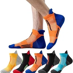 fabliss 5-Pack Pure Cotton Sports Ankle Socks for Men – Breathable, Cushioned Running Socks with Anti-Slip Grip, Sweat & Odor Control – Stretchable Free Size, Multiple Colors-picture-56