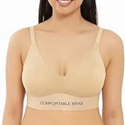 HPA Light Padded Bra for Girls & Women | Full Coverage Sports Bra | Non-Wired Seamless Slip-On Bra with Narrow Straps & Removable Pads | Comfortable Everyday & Sports Wear-image-38