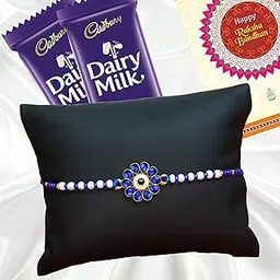 Canton Rakhi For Brother With Chocolate Gift Hamper, Rakhi With Cadbury Dairy Milk, Pack of 1 Designer Rakhi For brother (Design-18), 50 grams-picture-22