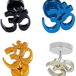 meenaz Earrings men boyfriend girls women gents ear studs for men Stainless Steel Piercing Clip on Screw Bali Pierced Hoop Stud Huggie Magnetic earrings for boys silver black gold blue boys earrings-picture-35