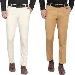 vasishthaa by r.g VASISHTHAA Formal Regular Fit Cotton Combo Trouser | Pack of 2-picture-17