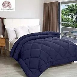 Soft Microfiber Single Bed Quilt for Heavy Winter, Navy Blue, Single Bed (60x90 inch) (RC-CS-005-B), Reversible| TC - 400-picture-27