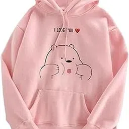 draxstar Printed Hoodie for Women | Soft Cotton Blend Sweatshirt | Stylish Winter Wear with Hood & Kangaroo Pocket | Casual Fashion Hoodi-picture-34