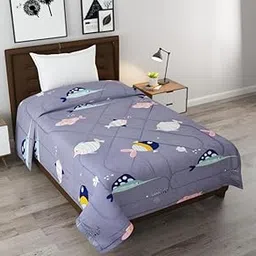 ZurZac 220 TC Glace Cotton Single Bed Fish Print Comforter for Kids | Lightweight Cartoon Cute AC Blanket for Winter/Kids/Teen (60 x 90 Inch)-picture-23