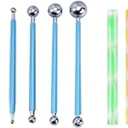 PEACORA Pottery Ceramic, Polymer Clay Dotting Tool Set with Mandala Tool, Emboss Tool, Piece Ball for Nail Art, Multicolour-picture-52