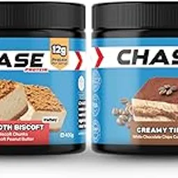 Chase High Protein Peanut Butter Creamy 400g, Each (Pack of 2) | Isolate Whey & 120g Protein in Jar | 12g Per Serve | Tiramisu & Smooth Biscoft Flavour | Healthy Nut Butter Spread for Fitness, Gym-picture-23