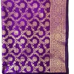 EUPHORIA Handwoven Banarasi Silk Dupatta with Golden Zari Work | Women's Indian Traditional Ethnic Bridal Wear for Weddings and Festivals(Floral)-picture-11