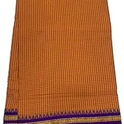 Women's Ilkal/Irkal Pure Silk Cotton Handloom Checks Saree Chikki Paras Border with Stripe Pallu-picture-15