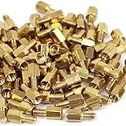 KTM Healthcare® M3x5mm+6mm Female Male Threaded Brass Hex Standoff Spacer 100pcs-picture-10