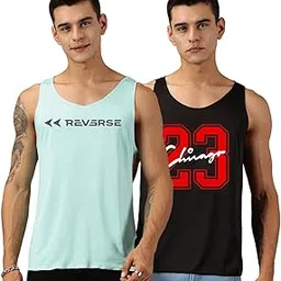 rodzen Men's Polyester Printed Sleeveless Bodybulding Gym Vest Tank Top (Combo Pack of 2)-picture-22