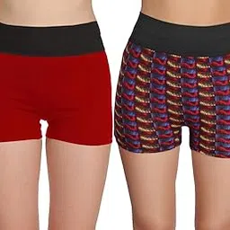 selfcare Womens Soft Cotton Sinker Tummy Control Boyshorts Panties with Premium Elastic Band Pack of 2-picture-30