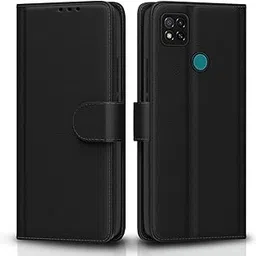 Pikkme Flip Cover Leather Finish | Inside TPU with Card Pockets | Wallet Stand and Shock Proof | Complete Protection Flip Case for Redmi 10A/10A Sport/Redmi 9/Redmi 9 Activ/9C/Poco C31(Black)-picture-41