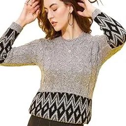 modeve Self Design Round Neck Casual Women Sweater for Winter||Winterwear||-picture-32