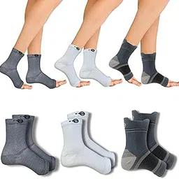 Ecosync Open Toe Bamboo Cotton Neuropathy Compression Socks - Moisture-Wicking, Breathable, Diabetic & Neuropathy Pain Relief, Comfortable, Eco-Friendly, Combo Pack (Grey + White + Charcoal Trio)-picture-21