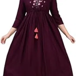 jalther Women's Anarkali Comfortable Maternity Feeding Kurta Dress with Both Side Zippers | Pre and Post-Pregnancy & Nursing Mom Dress-picture-13