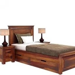 HAVORI FURNITURE Solid Sheesham Wooden 6x3 Ft Bed Single Size Cot for Bedroom - Single Cot Bed with Drawer Storage Wooden Palang for Living Room Home & Guest Room (Honey, 6x3)-picture-19