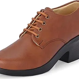 karaddi Women's Formal Shoes | Lace up for Women | Block Heel Derby Shoes-picture-14