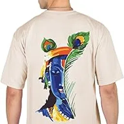 chkokko Oversized Cotton Printed Hindu Lord Shree Ram Om Namah Shivay Ganpati Krishan Ji Durga Maa Trishul T Shirts for Men image 1