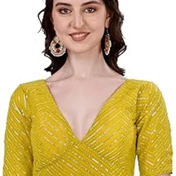sumaira tex Womens Fancy Readymade Half Sleeve Sequins Saree Blouse-picture-28