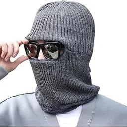 Topibaaz Monkey Cap with Nech Scarf for Men & Women Woolen Warm Stretchable Soft Fur Flip Flop Skull Beanies Balaclava Full Face Mask Protect | Wind Sun Dust Proof for Women & Girl| Freesize-picture-39