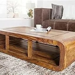 Wooden Center Coffee Table for Living Room Home with Shelf Storage | Wooden Coffee Table | Center Table for Living Room | Tea Table | Natural Honey Teak Finish-picture-51