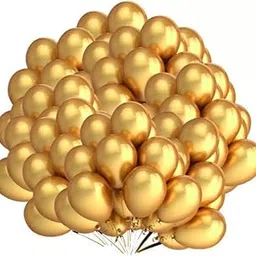 Hemito Premium Metallic Latex Balloons Pack Of 50 Golden For Decoration (Golden)-picture-29