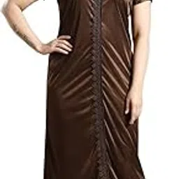 jasmine creations Women's Satin Nightgown, Front Lace Maxi Nighty, Premium Sleepwear-picture-14
