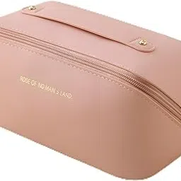 CLAPONE Makeup Pouch Bag Travel Makeup Bag Leather Makeup Organizer Bag/Cosmetic Pouch for Women/Travel Toiletry Bag/Large Capacity Cosmetic Bags Women/Waterproof Portable Pouch Toiletry Bag (Pink)-picture-24