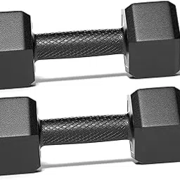 Encanto PVC Hex Dumbbells For Men & Women Strength Training 1kg-5kg Hex Dumbbell (1) image 1