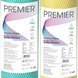 Premier Non-Woven Kitchen Wipes Roll – 1 Ply, 50 Pulls per Roll, Super Absorbent & Durable | Multi-Color, Easy-to-Use, Lint-Free Cleaning Wipes for Kitchen & Home (Pack of 2)-picture-10