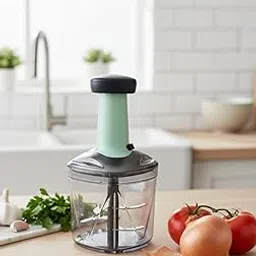 URBAN TRINITY Manual Push Chopper Deluxe 1100ml – Hand Press Vegetable & Fruit Chopper with Stainless Steel Blade (PACK OF 1)-picture-31