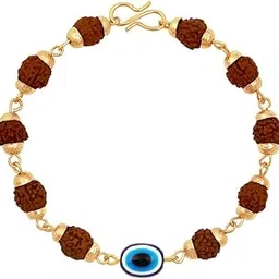 mahi Gold Plated Evil Eye and Rudraksha Bracelet for Men and Women (BR1101065G)-picture-35