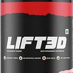 LIFT3D Pre-Workout Powder (Strawberry-Watermelon Flavour, 30 servings, 390g)-picture-45