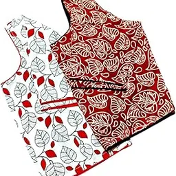 Pure Cotton Short Sleeve Blouse | Printed Readymade Saree Blouse | Round Neck | Comfortable & Elegant-picture-39