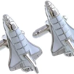 mrcuff Shuttle Rocket Plane Pair of Cufflinks in a Presentation Gift Box & Polishing Cloth-picture-17