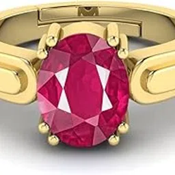 Ruby RING 7.25 Ratti 7.00 Carat Certified A+ Quality Natural manik Adjustable GOLD Ring Loose Gemstone for Women's and Men's By LAB -CERTIFIED-image-2