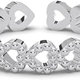 Pure 925 Sterling Silver Line of Heart Finger Ring | Size Adjustable | Thumb Band | Gift for Women Girls Wife Girlfriend-image-39